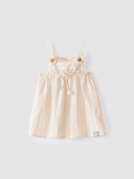 Striped high-waisted dress