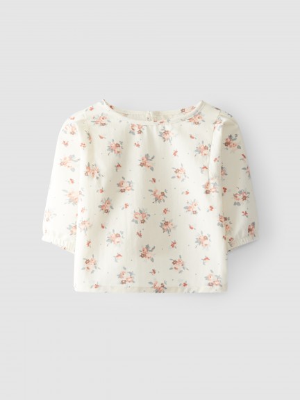 Blusa manga comprida flores