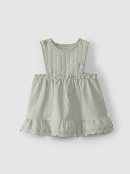 Vestido em felpa com bordado ingls