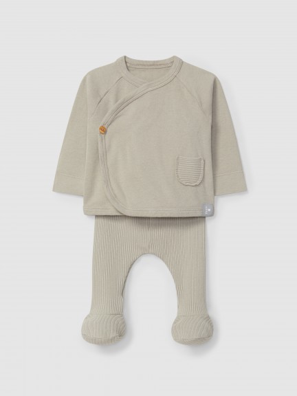Two-piece ribbed jersey set