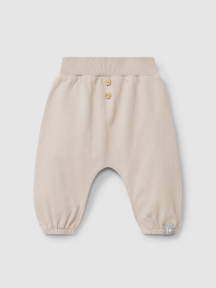 Pantaln pull-up liso de algodn orgnico