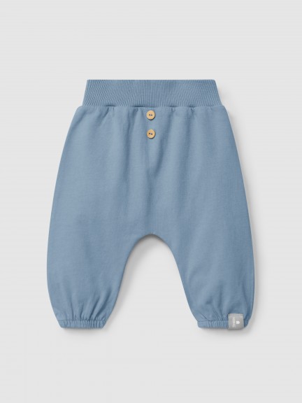 Pantaln pull-up liso de algodn orgnico