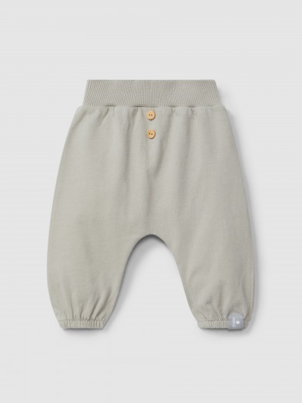 Pantaln pull-up liso de algodn orgnico
