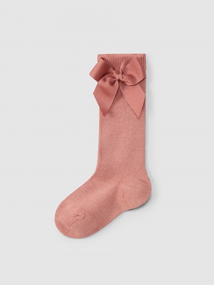 Knee-high socks with grossgrain side bow Cndor