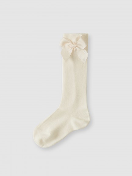 Knee-high socks with grossgrain side bow Cndor